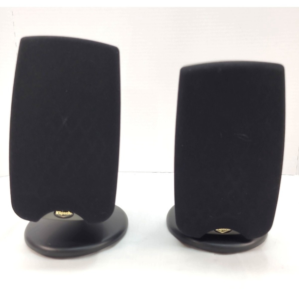 Klipsch Quintet lll Speakers Wired Black Home Theater Small Oval Pair Works READ